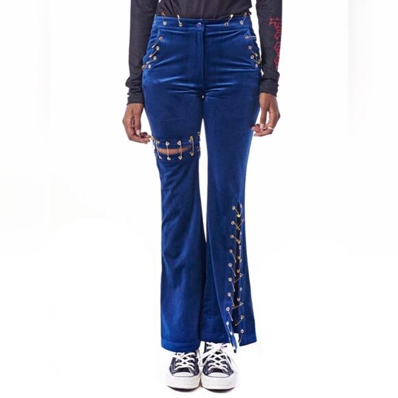 Angel Chen Women's Velvet Safety Pin Bell Jeans